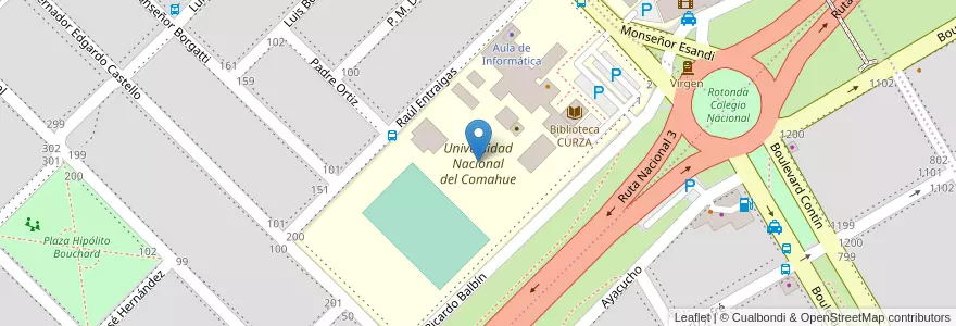 Mapa de ubicacion de Universidad Nacional del Comahue en آرژانتین, استان ریو نگرو، آرژانتین, Departamento Adolfo Alsina, Viedma, Viedma.