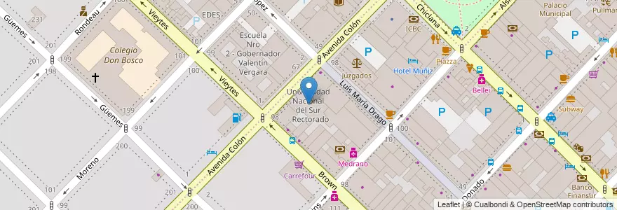 Mapa de ubicacion de Universidad Nacional del Sur - Rectorado en Arjantin, Buenos Aires, Partido De Bahía Blanca, Bahía Blanca.