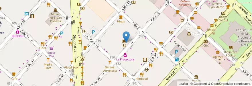 Mapa de ubicacion de Universidad Popular Alejandro Korn (UPAK), Casco Urbano en アルゼンチン, ブエノスアイレス州, Partido De La Plata, La Plata.