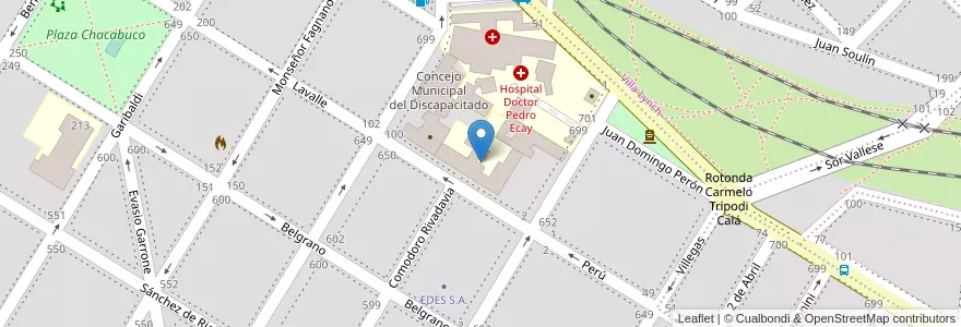 Mapa de ubicacion de Universidad Provincial del Sudoeste en Arjantin, Buenos Aires, Partido De Patagones, Carmen De Patagones.