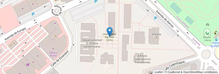 Mapa de ubicacion de Universidad Rey Juan Carlos en Spain, Community Of Madrid, Community Of Madrid, Área Metropolitana De Madrid Y Corredor Del Henares, Alcorcón.