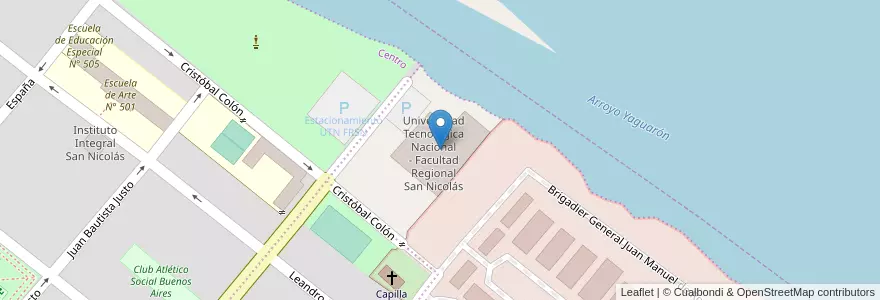 Mapa de ubicacion de Universidad Tecnológica Nacional - Facultad Regional San Nicolás en Argentina, Buenos Aires, Partido De San Nicolás, San Nicolás De Los Arroyos.