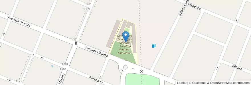 Mapa de ubicacion de Universidad Tecnologica Nacional - Facultad Regional San Rafael en الأرجنتين, تشيلي, Mendoza, San Rafael, Distrito Ciudad De San Rafael, Departamento San Rafael.