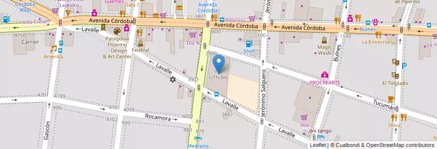 Mapa de ubicacion de Universidad Tecnológica Nacional - FRBA, Almagro en 아르헨티나, Ciudad Autónoma De Buenos Aires, 부에노스아이레스.