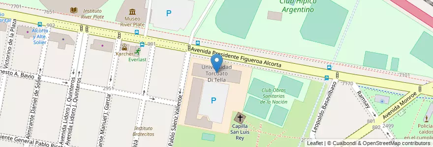 Mapa de ubicacion de Universidad Torcuato Di Tella, Belgrano en Argentinien, Ciudad Autónoma De Buenos Aires, Buenos Aires, Comuna 13.