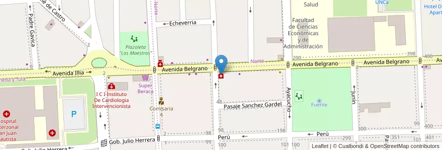 Mapa de ubicacion de Universitaria en Argentinien, Catamarca, Departamento Capital, Municipio De San Fernando Del Valle De Catamarca, San Fernando Del Valle De Catamarca.