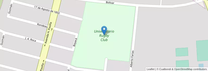 Mapa de ubicacion de Universitario Rugby Club en 阿根廷, Tucumán, Departamento Capital, San Miguel De Tucumán.