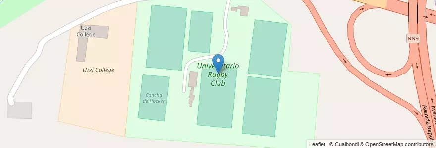 Mapa de ubicacion de Universitario Rugby Club en 아르헨티나, Salta, Capital, Municipio De Salta, Salta.