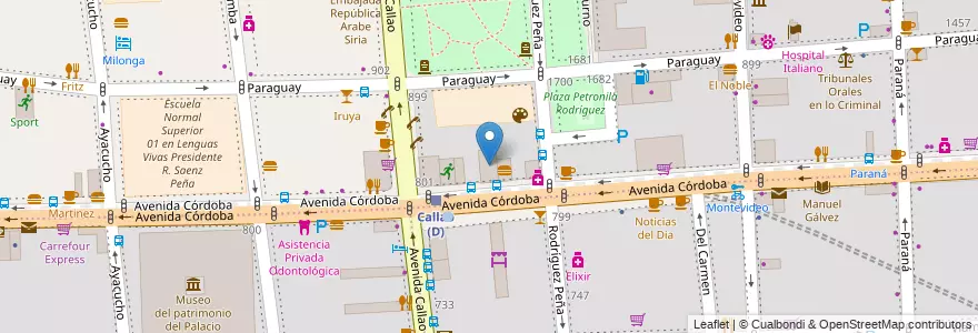 Mapa de ubicacion de Universitas, Recoleta en Аргентина, Буэнос-Айрес, Буэнос-Айрес.