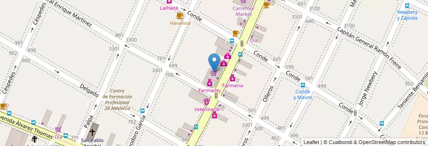 Mapa de ubicacion de Universo, Colegiales en الأرجنتين, Ciudad Autónoma De Buenos Aires, Buenos Aires.