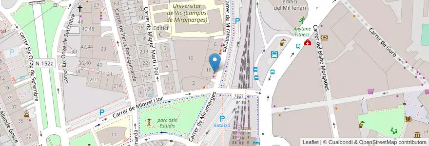 Mapa de ubicacion de Univic en İspanya, Catalunya, Barcelona, Osona, Vic.