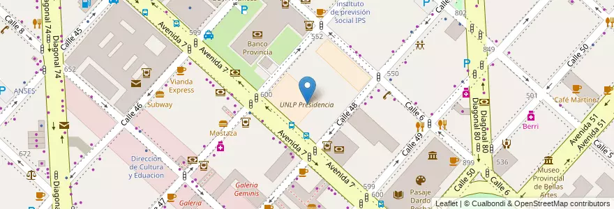 Mapa de ubicacion de UNLP Presidencia, Casco Urbano en Argentinië, Buenos Aires, Partido De La Plata, La Plata.