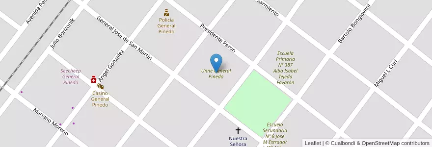 Mapa de ubicacion de Unne General Pinedo en الأرجنتين, Chaco, Departamento Doce De Octubre, Municipio De General Pinedo, General Pinedo.