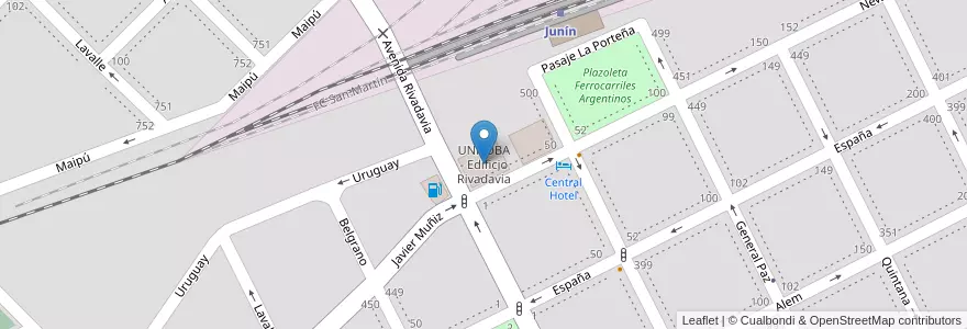 Mapa de ubicacion de UNNOBA - Edificio Rivadavia en Argentina, Buenos Aires, Partido De Junín, Junín.