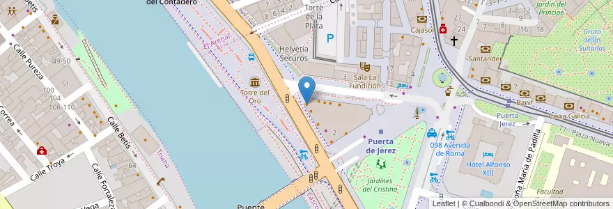 Mapa de ubicacion de Uno de Delicias en 西班牙, 安达鲁西亚, Sevilla, Sevilla.