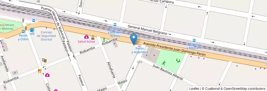 Mapa de ubicacion de UNO Presidente Perón en Argentinië, Buenos Aires, Partido De Merlo, Merlo.