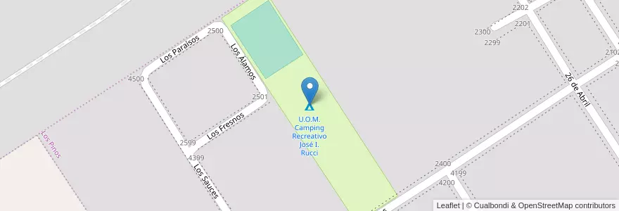 Mapa de ubicacion de U.O.M. Camping Recreativo José I. Rucci en 阿根廷, Santa Fe, Departamento General López, Municipio De Venado Tuerto.