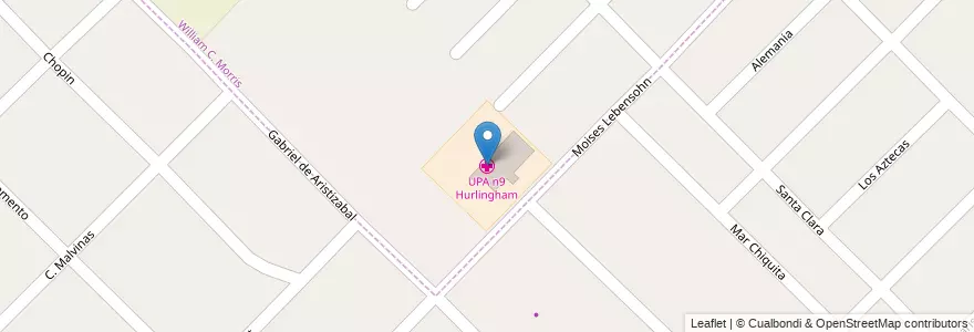 Mapa de ubicacion de UPA n9 Hurlingham en الأرجنتين, بوينس آيرس, Partido De Hurlingham, Villa Tesei, William C. Morris.