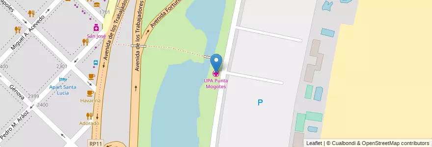 Mapa de ubicacion de UPA Punta Mogotes en Arjantin, Buenos Aires, Partido De General Pueyrredón, Mar Del Plata.
