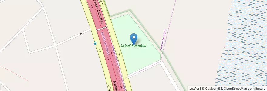 Mapa de ubicacion de Urball PaintBall en 아르헨티나, 부에노스아이레스주, Partido De Esteban Echeverría, 9 De Abril, Aeropuerto Internacional Ezeiza.