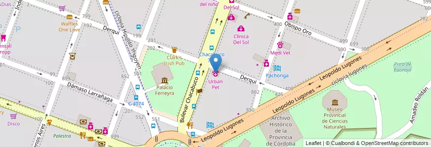 Mapa de ubicacion de Urban Pet en 阿根廷, Córdoba, Departamento Capital, Pedanía Capital, Córdoba, Municipio De Córdoba.