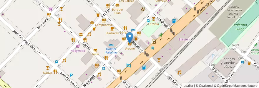 Mapa de ubicacion de Urbano, Palermo en Argentine, Ciudad Autónoma De Buenos Aires, Buenos Aires.