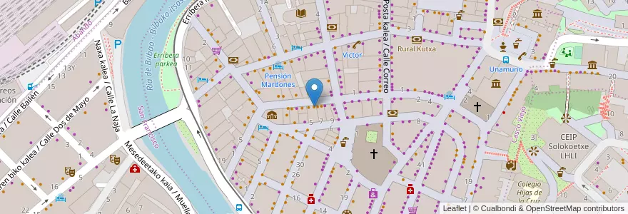 Mapa de ubicacion de Urbieta Bar Restaurante en İspanya, Bask Bölgesi, Bizkaia, Bilboaldea, Bilbao.