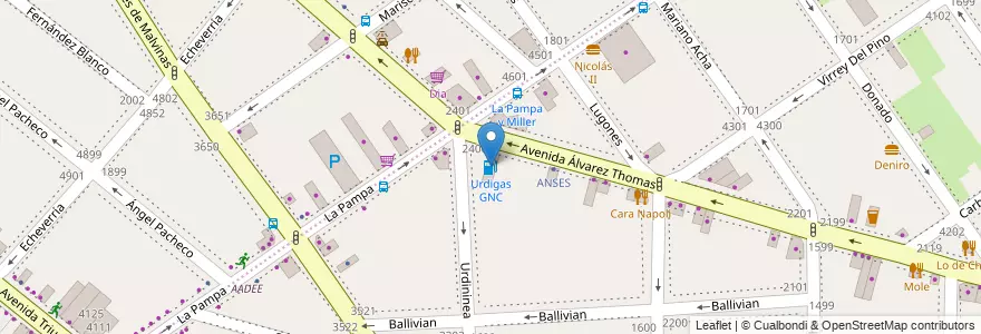Mapa de ubicacion de Urdigas GNC, Parque Chas en Argentinien, Ciudad Autónoma De Buenos Aires, Buenos Aires, Comuna 15.