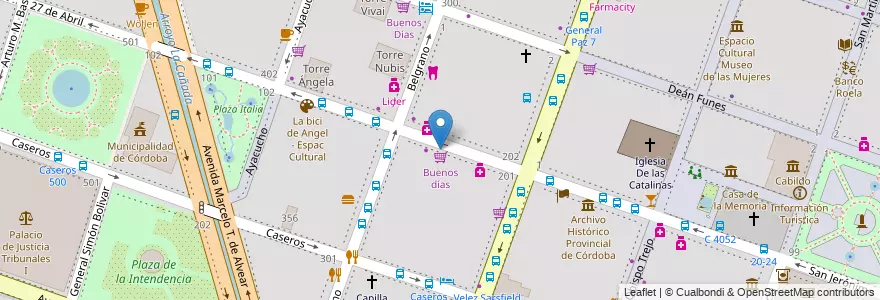 Mapa de ubicacion de Uriel Restaurant Vegetariano Vegano en Arjantin, Córdoba, Departamento Capital, Pedanía Capital, Córdoba, Municipio De Córdoba.