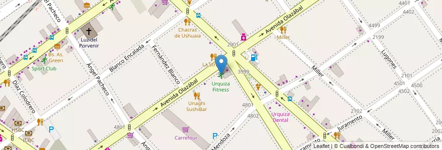 Mapa de ubicacion de Urquiza Fitness, Villa Urquiza en Argentine, Ciudad Autónoma De Buenos Aires, Comuna 12, Buenos Aires.