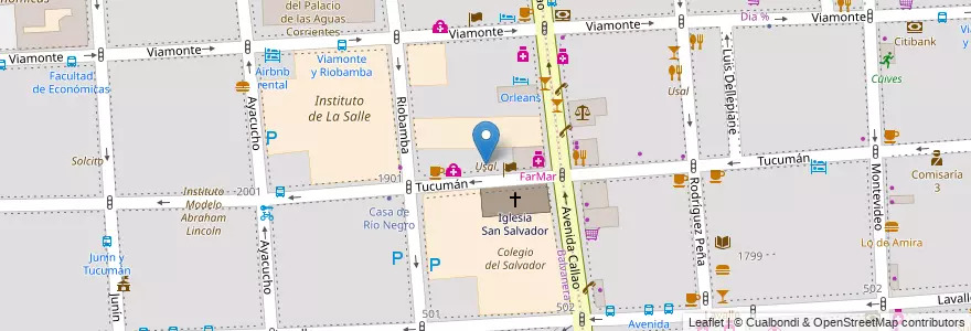 Mapa de ubicacion de Usal, Balvanera en アルゼンチン, Ciudad Autónoma De Buenos Aires, Comuna 3, ブエノスアイレス.
