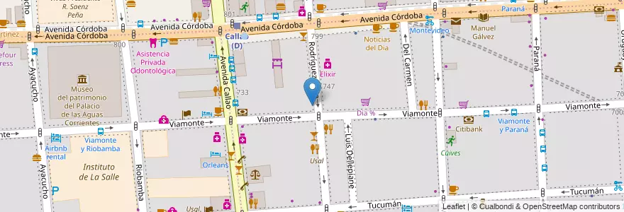 Mapa de ubicacion de Usal, San Nicolas en Аргентина, Буэнос-Айрес, Буэнос-Айрес.