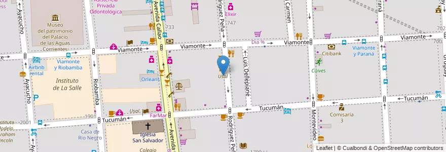 Mapa de ubicacion de Usal, San Nicolas en 阿根廷, Ciudad Autónoma De Buenos Aires, 布宜诺斯艾利斯.