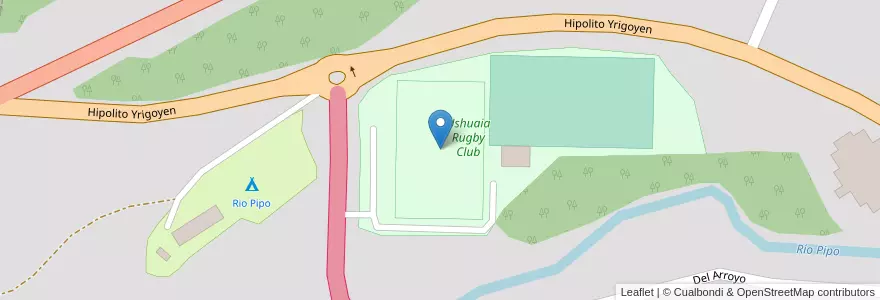 Mapa de ubicacion de Ushuaia Rugby Club en Argentinië, Departamento Ushuaia, Chili, Vuurland, Ushuaia.