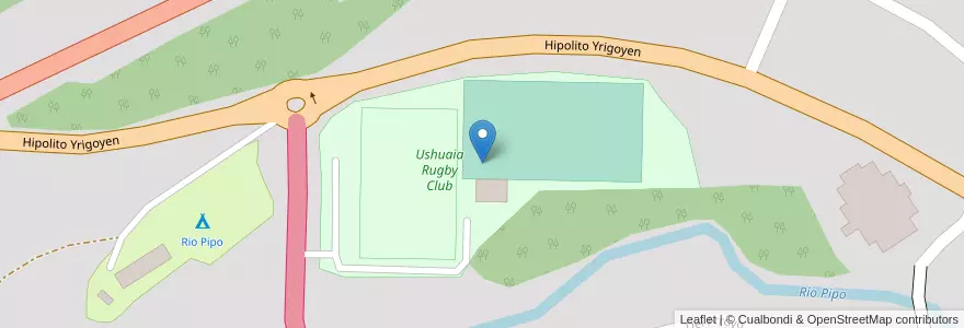 Mapa de ubicacion de Ushuaia Rugby Club en Argentina, Departamento Ushuaia, Chile, Tierra Del Fuego, Ushuaia.