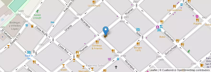 Mapa de ubicacion de Usina Cultural Dain, Palermo en アルゼンチン, Ciudad Autónoma De Buenos Aires, ブエノスアイレス, Comuna 14.