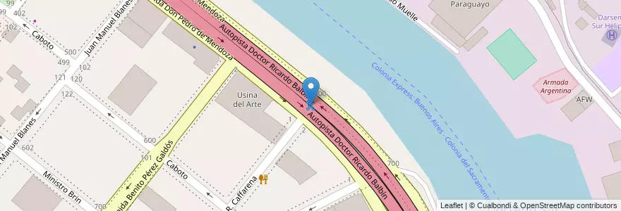 Mapa de ubicacion de Usina del Arte, Boca en アルゼンチン, Ciudad Autónoma De Buenos Aires, Comuna 4, ブエノスアイレス.