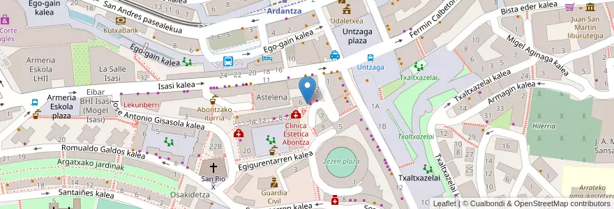 Mapa de ubicacion de Usobiaga & Otermin en España, Euskadi, Gipuzkoa, Debabarrena, Eibar.
