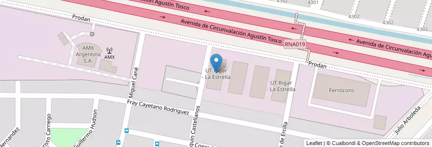 Mapa de ubicacion de UT Rigar - La Estrella en アルゼンチン, コルドバ州, Departamento Capital, Pedanía Capital, Córdoba, Municipio De Córdoba.