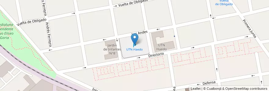 Mapa de ubicacion de UTN Haedo en Argentinië, Buenos Aires, Partido De Morón, Haedo.