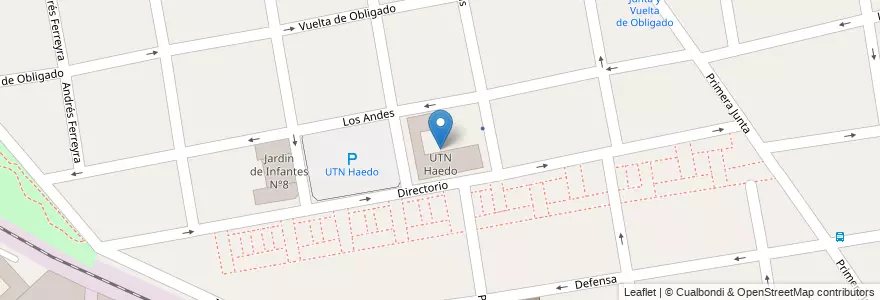 Mapa de ubicacion de UTN Haedo en 아르헨티나, 부에노스아이레스주, Partido De Morón, Haedo.