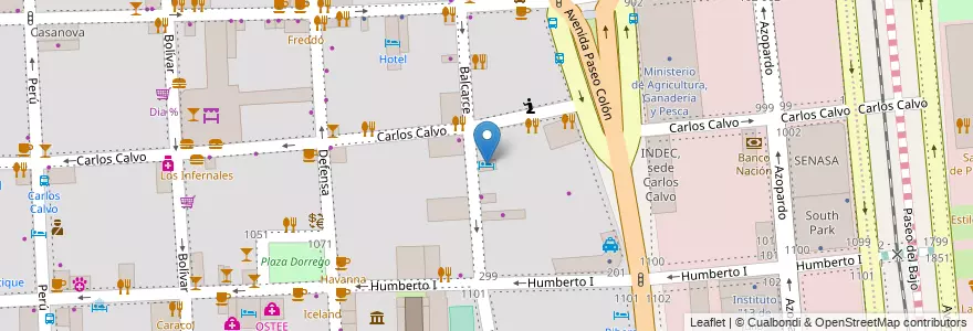 Mapa de ubicacion de Vacances Hotel, San Telmo en Argentinië, Ciudad Autónoma De Buenos Aires, Comuna 1, Buenos Aires.
