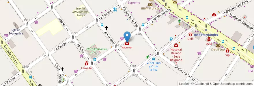 Mapa de ubicacion de Vacunar en Argentinien, Ciudad Autónoma De Buenos Aires, Buenos Aires, Comuna 13.