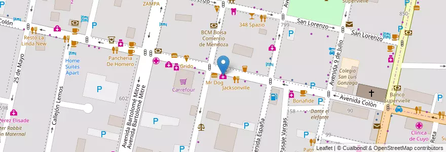 Mapa de ubicacion de Vacunatorio CIPPI en Arjantin, Şili, Mendoza, Departamento Capital, Sección 2ª Barrio Cívico, Ciudad De Mendoza.