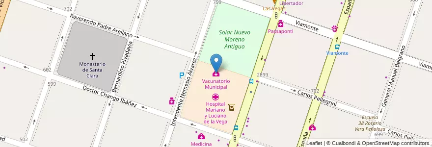 Mapa de ubicacion de Vacunatorio Municipal en 아르헨티나, 부에노스아이레스주, Partido De Moreno, Moreno.