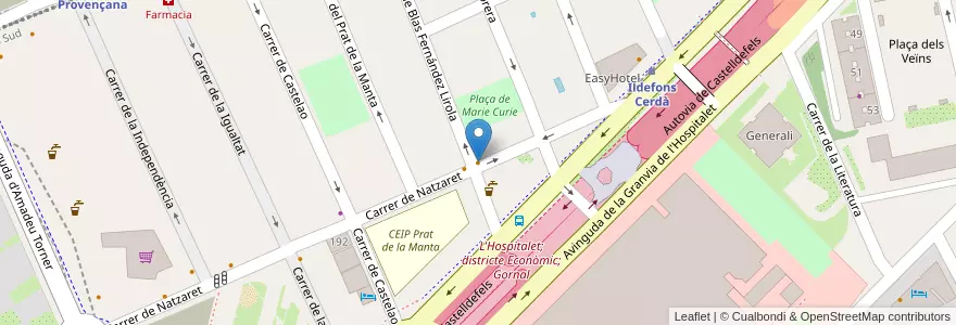 Mapa de ubicacion de Vade Pizza en İspanya, Catalunya, Barcelona, Barcelonès, L'Hospitalet De Llobregat.