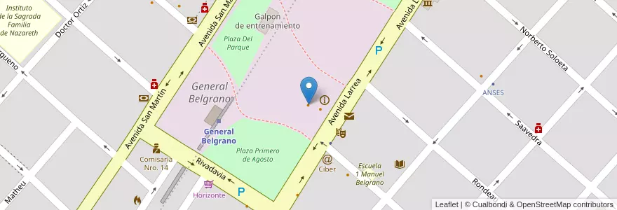 Mapa de ubicacion de Vagones Resto Bar en アルゼンチン, ブエノスアイレス州, Partido De General Belgrano, General Belgrano.