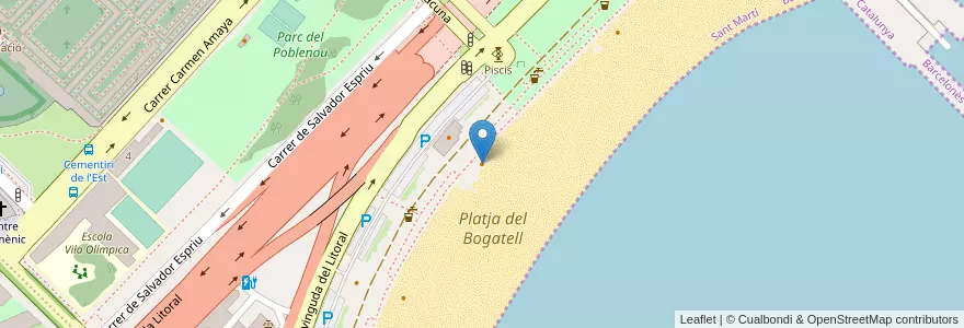 Mapa de ubicacion de Vai Moana en İspanya, Barcelona.