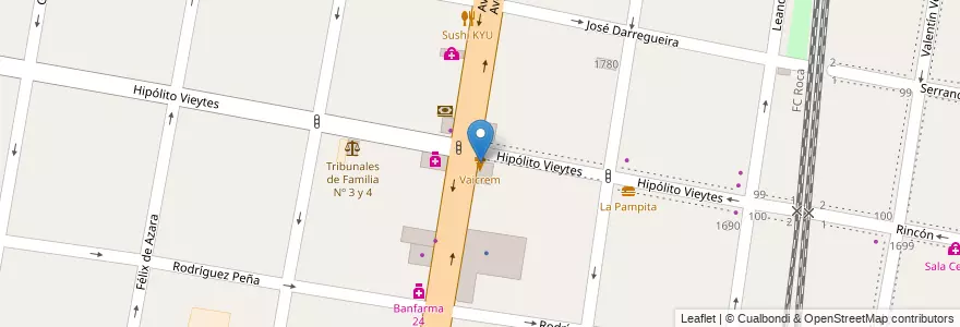 Mapa de ubicacion de Vaicrem en Argentina, Buenos Aires, Partido De Lomas De Zamora, Banfield.