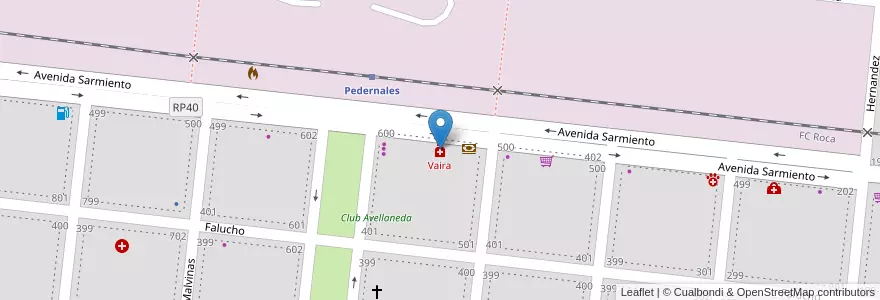 Mapa de ubicacion de Vaira en アルゼンチン, ブエノスアイレス州, Partido De Veinticinco De Mayo, Pedernales.